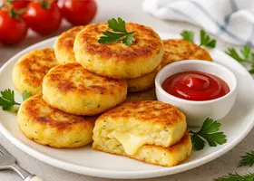 Биточки из картофельного пюре с сыром