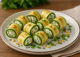 Рулетики из цукини с рикоттой и зеленью