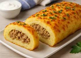Картофельные рулетики с фаршем в духовке
