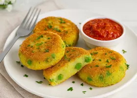 Рецепт картофельных котлет с зелёным горошком