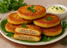 Картофельные оладьи с фаршем: 2 варианта рецепта