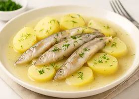 Картофель по-карельски с рыбой корюшка