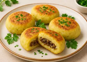 Картофельные зразы с грибами: рецепт на сковороде