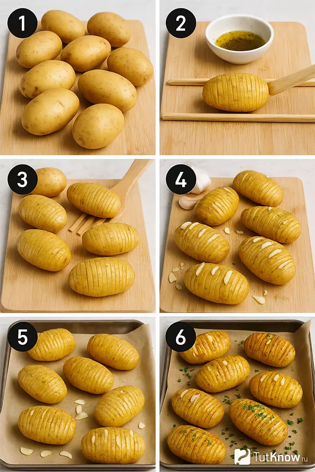 Пошаговый рецепт запеченного картофеля по-шведски