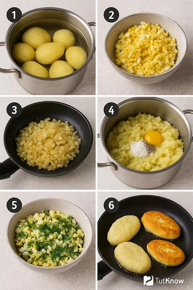 Пошаговый фото-рецепт картофельных зраз с яйцом и луком