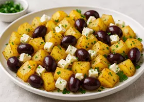 Картофель по-гречески с оливками и фетой