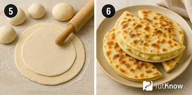 Формирование лепёшек и сборка кыстыбыя