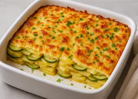 Картофельная запеканка с кабачками и сыром