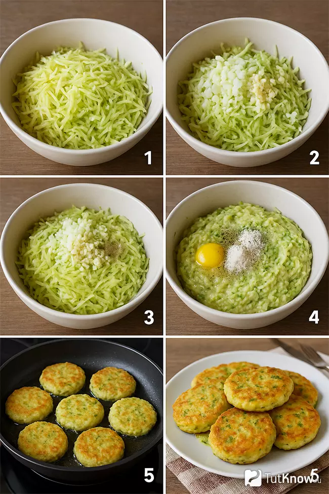 Пошаговый рецепт картофельных котлет с кабачками