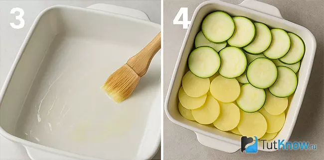 Рецепт картофельной запеканки с кабачками Шаг 3-4