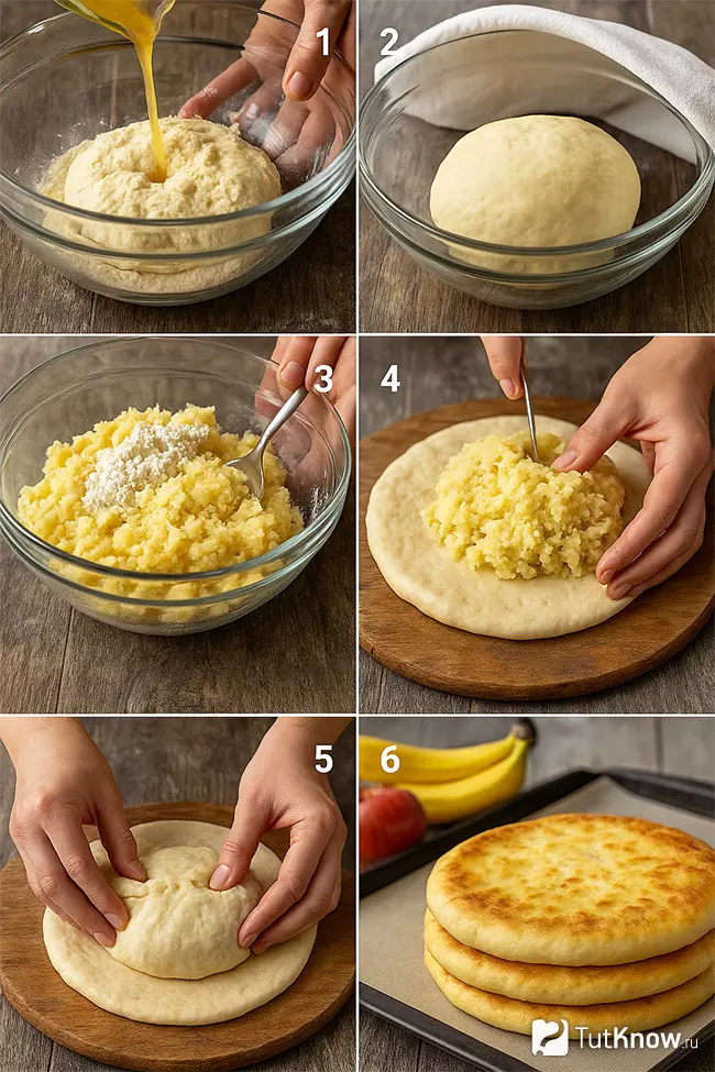 Пошаговое приготовление осетинского пирог Картофджин