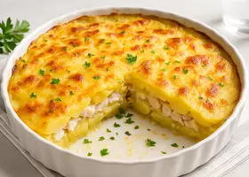 Картофельная запеканка с рыбой в духовке