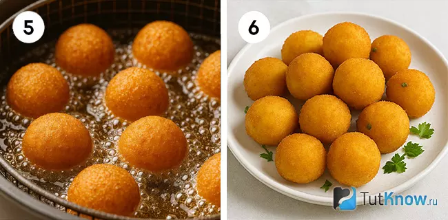 Картофельные шарики из пюре шаг 5-6