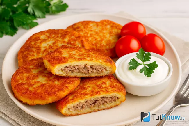 Рецепт картофельных дранников с фаршем