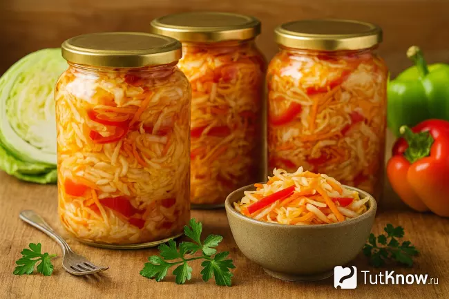 Рецепт капусты с морковью и болгарским перцем на зиму