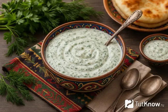 Осетинский соус Цахтон - классический без орехов