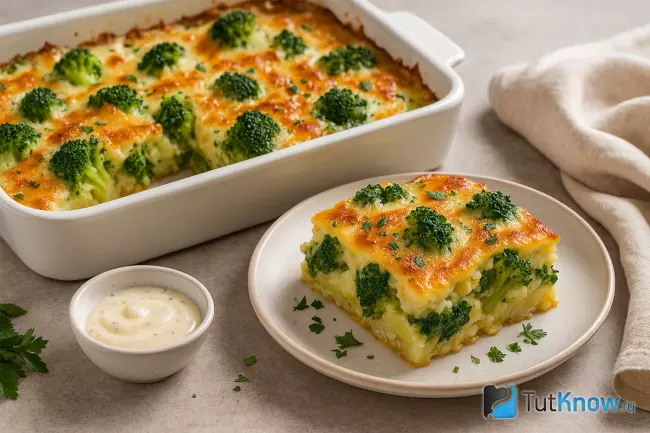 Рецепт картофельной запеканки с брокколи в духовке