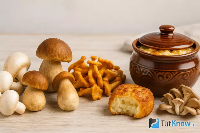 Выбор грибов и посуды для приготовления картофеля в горшочках