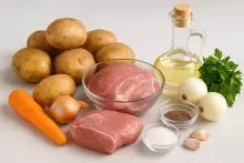 Ингредиенты для картофеля с мясом по-чувашски