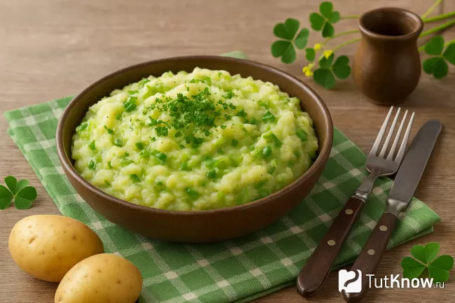Картофельное пюре Колканнон по-ирландски