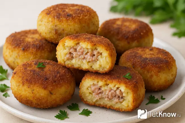 Вкусные картофельные тефтели с фаршем