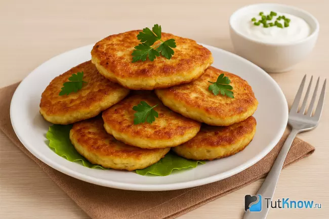 Картофельные оладьи с мясом