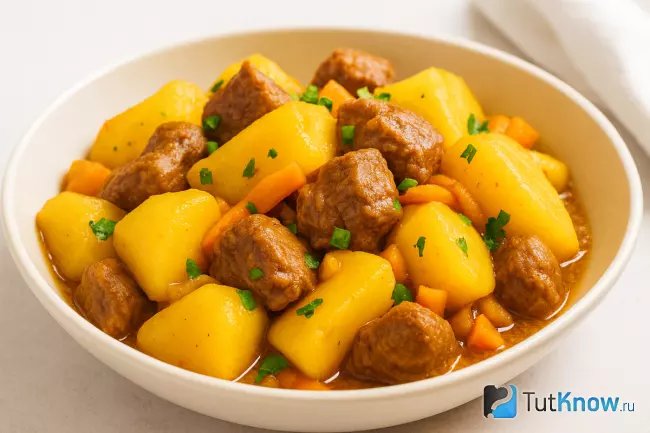 Рецепт картофеля по-узбекски с мясом