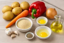 Ингредиенты для картофельных котлет с овощами