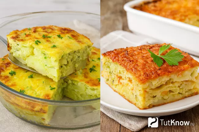 Картофельная запеканка с кабачками и сыром