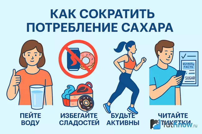 Советы по сокращению потребления сахара