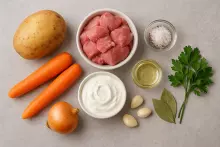 Ингредиенты для картофельных котлет с грибами