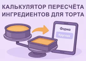 Калькулятор пересчёта ингредиентов для торта на другую форму