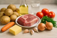 Ингредиенты для картофеля с бараниной
