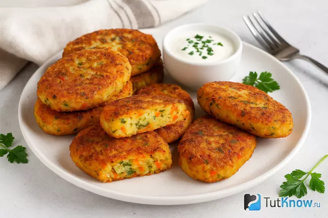 Рецепт картофельных котлет с овощами