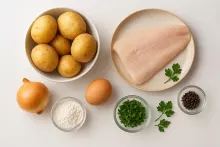 Ингредиенты для картофельных котлет с рыбой