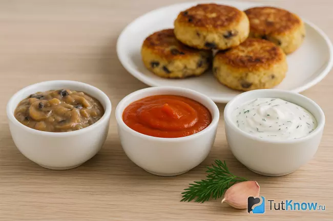 3 соуса для картофельных котлет с грибами