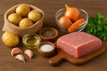 Ингредиенты для картофеля с мясом