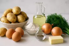 Ингредиенты для картофельных зраз с яйцом