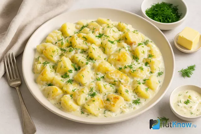 Рецепт картофеля со сливками по-фински на сковороде