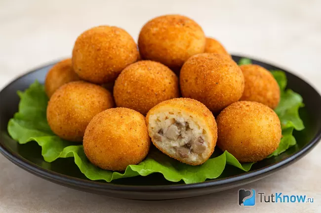 Картофельные крокеты с грибами