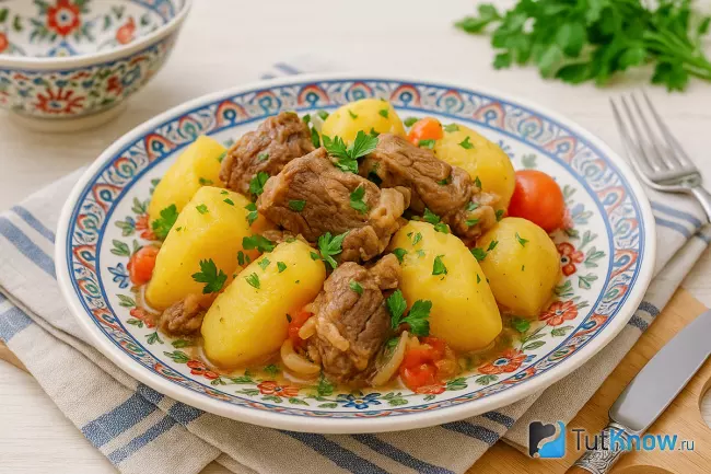 Рецепт картофеля с бараниной