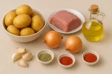 Ингредиенты для картошки по-чешски с мясом