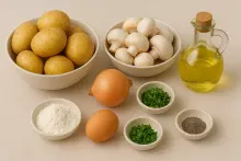 Ингредиенты для артофельных зраз с грибами
