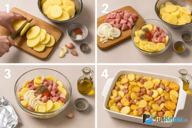 Пошаговый рецепт картошки по-чешски с мясом