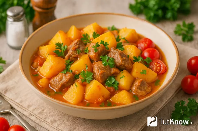 Картофель с бараниной по-дагестански