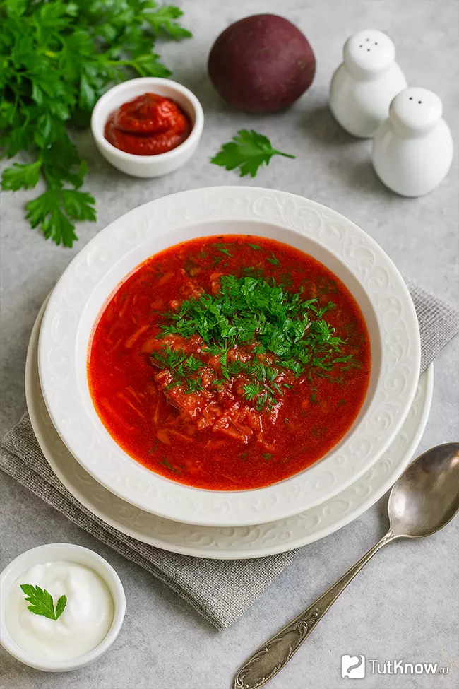 Рецепт постного борща без мяса