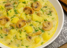 Грибной суп с картошкой и сметаной