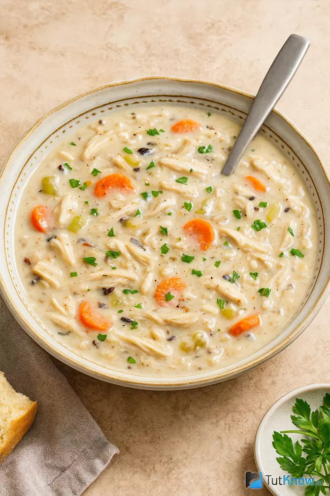 Рецепт куриного супа со сливками и диким рисом