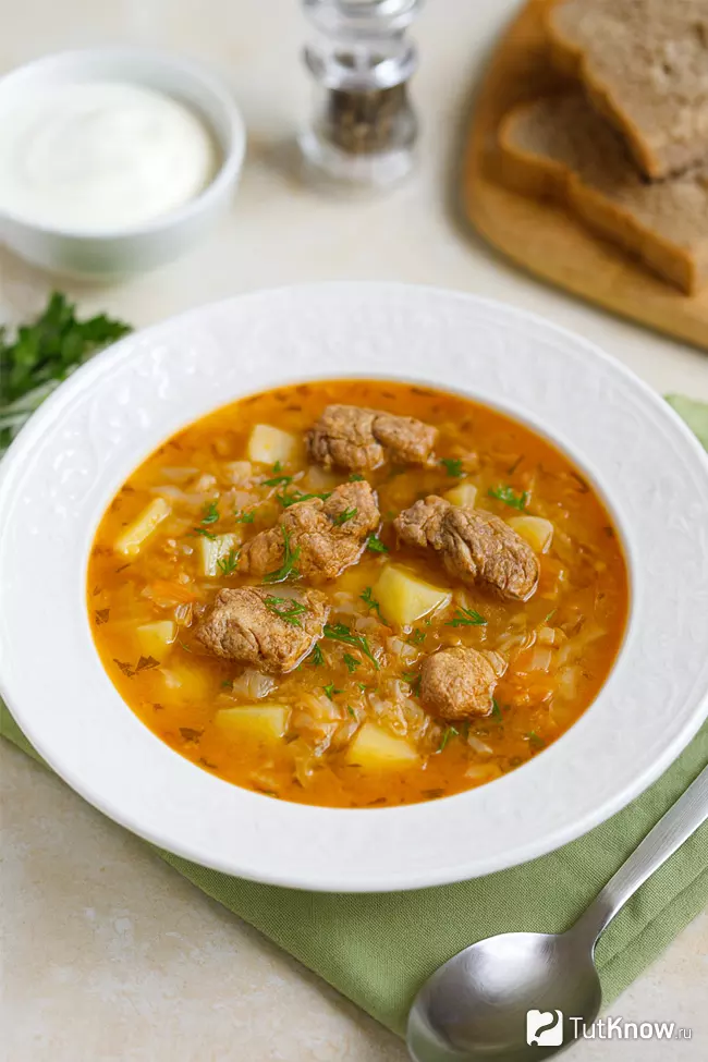 Рецепт щей из свежей капусты c картофелем и говядиной