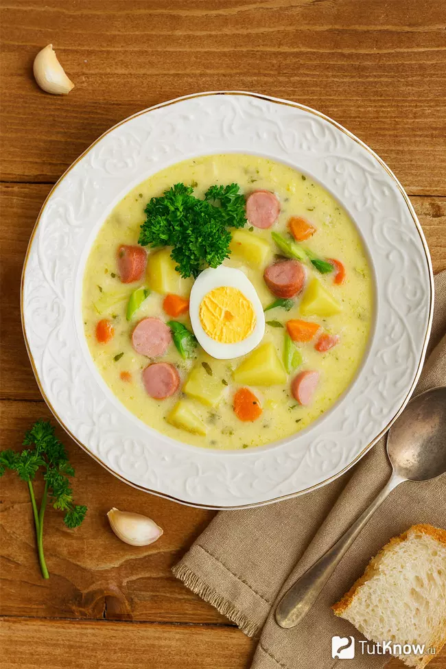 Рецепт картофельного супа по-немецки с колбасками